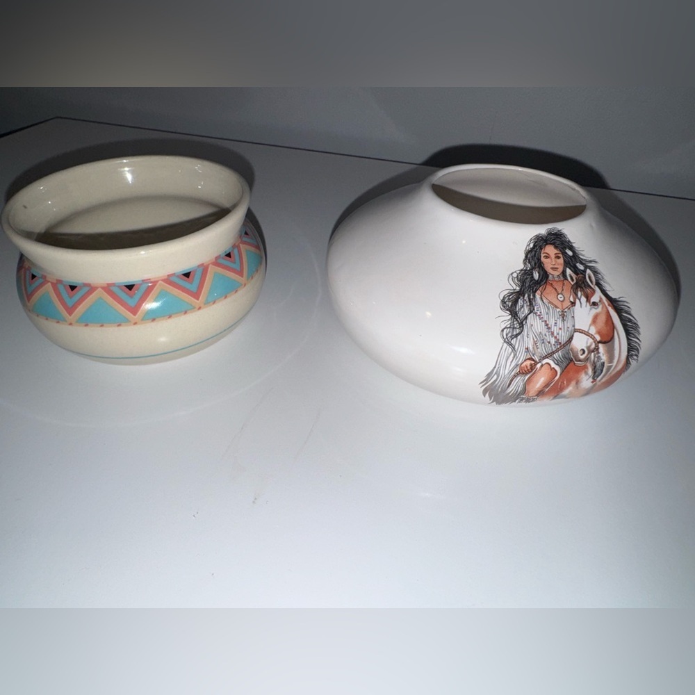 Native American Inspired Ceramic Vase Set